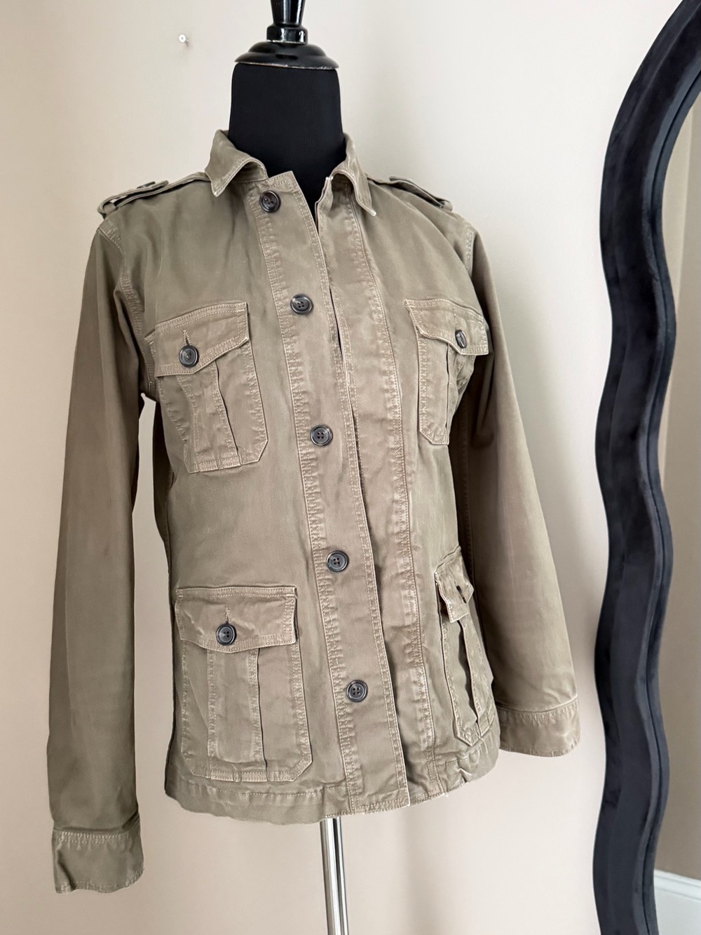FRAME Denim Women's Military Utility Field Jacket - Olive Green - Size S